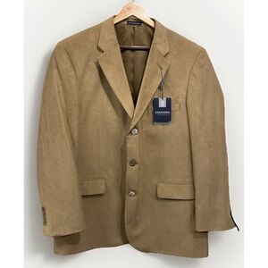 Stafford Essentials Microsuede Blazer Taupe NWT Men's Size 44 Regular